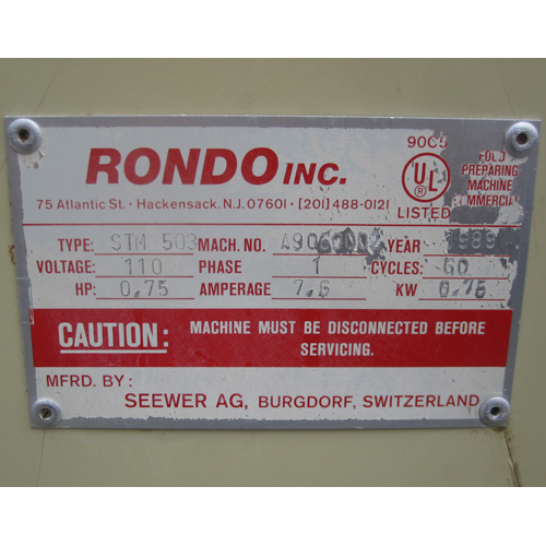 Rondo Table Top Sheeter Model # STM-503 image 7