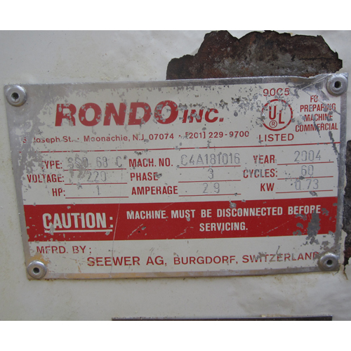 Rondo Dough Sheeter model SSO-68C image 11