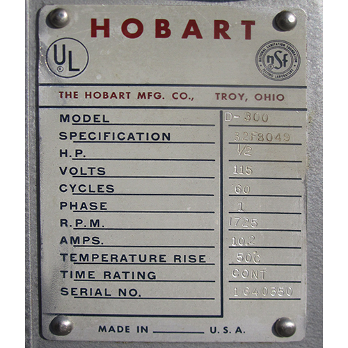 Hobart 30 Quartz Mixer Model D300 image 7