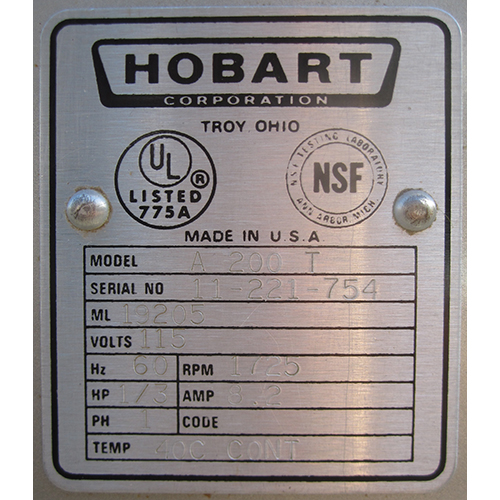 Hobart 20 Qt Mixer Model A200T image 4