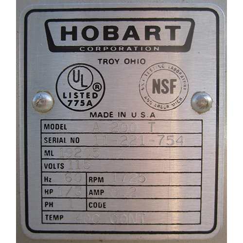Hobart 20 Qt Mixer Model A200T image 4