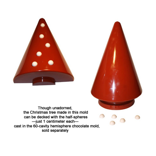 Polycarbonate Chocolate Mold, Half Christmas Tree and Base image 4