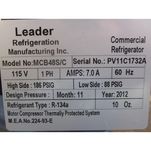 Leader 4ft Refrigerated Bakery Case Model MCB-48SC Used As Demo 1 Week Mint Condition image 6