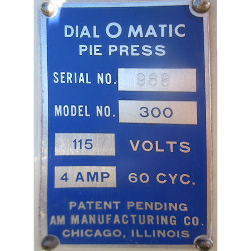 Kaiser Dial-O-Matic Pie Press Model 300 image 9