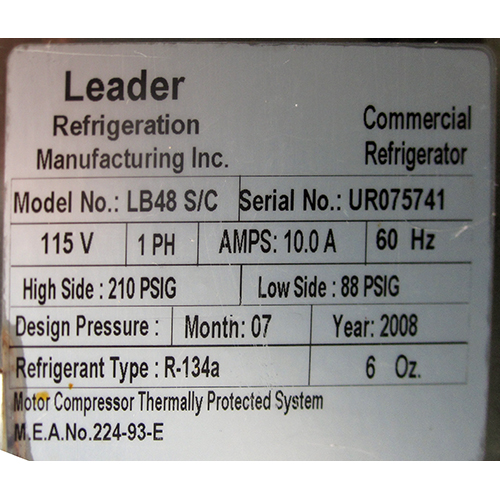 Leader 4' Low Boy Self Contained Cooler 48 image 7