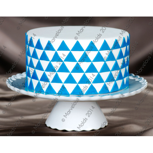 SimplyTriangles Onlay Silicone Fondant Stencil by Marvelous Molds