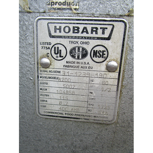 Hobart 20 Qt Mixer Model A200, Used image 5