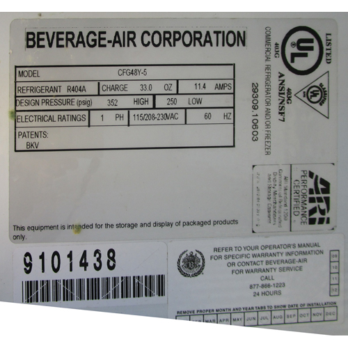 Beverage Air Freezer Model CFG48Y-5 Excellent Condition image 6