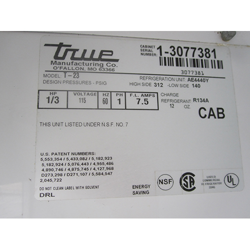 True Solid Door Refrigerator T-23, Excellent Condition image 6