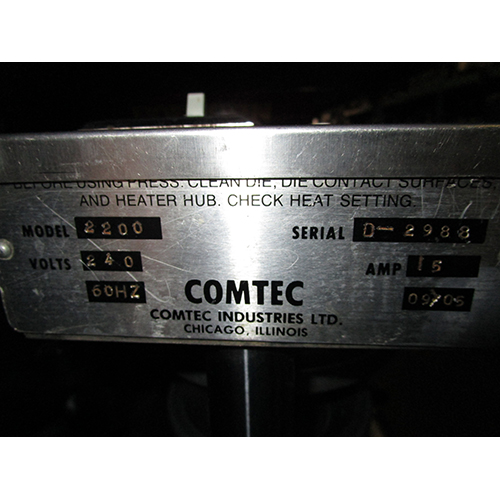 Comtec 2200 Double Pie Crust Forming Press, Very Good Condition image 12