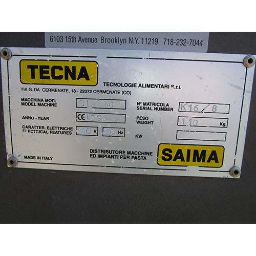 Tecna Pasta Mixer Sheeter Cutter CS 210, Great Condition image 13