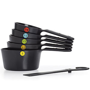 Oxo Good Grips 11110901 Measuring Cups with Scraper, Black image 1