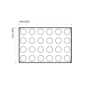 Pavoni Pavoflex Silicone Baking Mold, Cylinder 65mm Diameter x 40mm High, 24 Cavities image 1