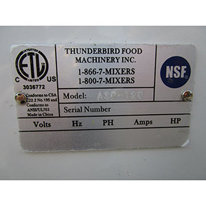 Thunderbird 195 Quart Spiral Mixer ASP-120, Excellent Condition image 10