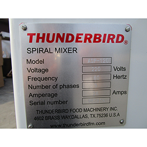 Thunderbird 195 Quart Spiral Mixer ASP-120, Excellent Condition image 11