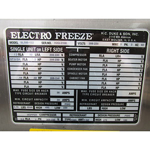 Electro Freeze SL500 Gravity Twist Freezer, Water Cooled, Very Good Condition image 4
