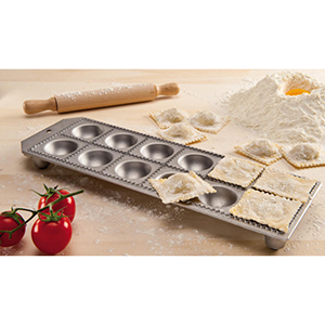 Eppicotispai Aluminum Square Ravioli Maker with Rolling Pin, 12 Cavities image 4