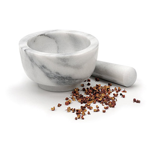 RSVP International MOR-2 White Marble Mortar and Pestle image 1