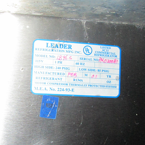 Leader LB96S All-Stainless Low Boy Equipment Base Cooler 24" H, Good Condition image 6