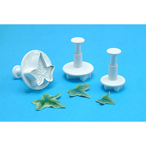 PME Plunger Cutters, Plastic, 3 Pc. Set: Veined Ivy Leaf image 1