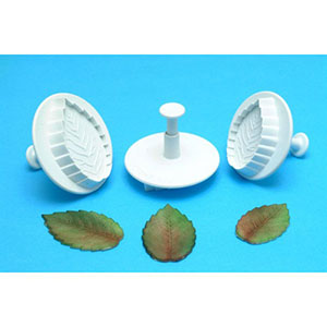 PME Veined Rose Leaf Plunger Cutters, 3-Piece Set image 1