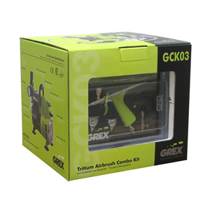 Grex GCK03 Airbrush Combo Kit with Tritium.TG3 Airbrush, AC1810-A Compressor & Accessories image 1