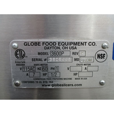 Globe Meat Slicer 3600P, Excellent Condition image 6