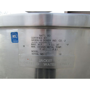 Groen 60 Gallon Steam Jacketed Tilting Kettle DHT/P-60, Very Good Condition image 6