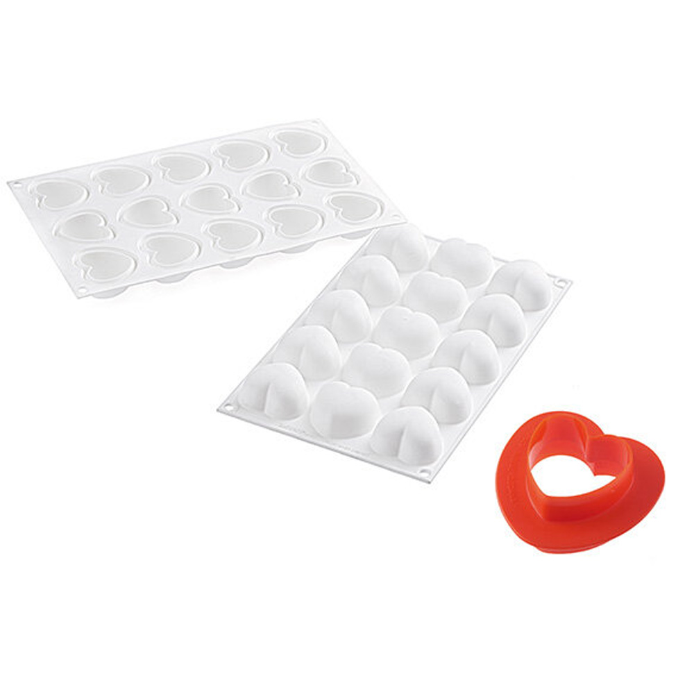 Silikomart "Cupido30" Silicone Heart Mold, 1.01 oz. (30ml) image 1