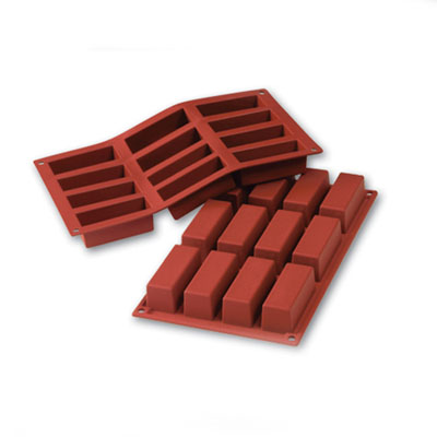 Silikomart Flexible Silicone Non-stick Mini Cake Bakeware Mold 2.37 Oz, 3.11" x 1.14" x 1.18" High, 12 Cavities image 2