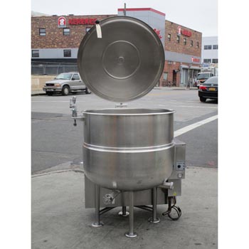 Natural Gas Cleveland KGL-80 80 Gallon Stationary 2/3 Steam Jacketed Gas Kettle - 190,000 BTU, Great Condition image 4