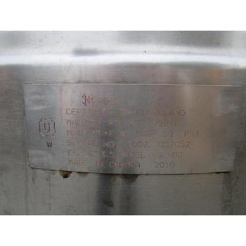 Natural Gas Cleveland KGL-80 80 Gallon Stationary 2/3 Steam Jacketed Gas Kettle - 190,000 BTU, Great Condition image 5