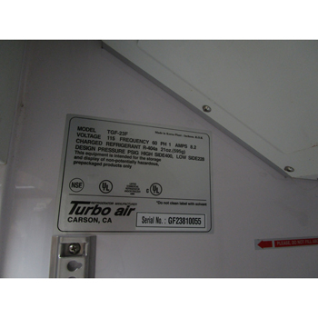 Turbo Air TGF-23F Single Glass Door Reach-In Freezer, Good Condition image 4