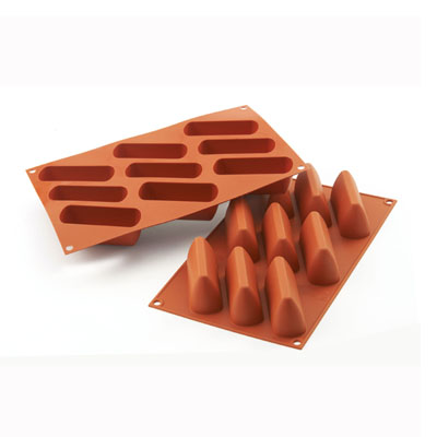Silikomart Silicone Mold Gianduiotto 2.87 Oz, 3-11/16" x 1-1/4" x 1-11/16" High, 9 Cavities image 1