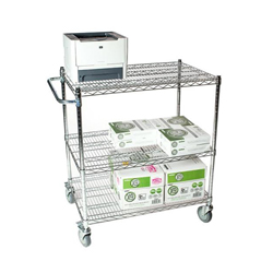 3-Tier Wire Rolling Cart 18" X 30" With Casters image 1