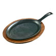 Fajita Griddle Oval Lacquered Birch Underliner image 1