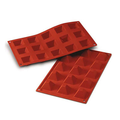 Silikomart Silicone Bakeware Pyramid .68 Oz, 1.42" x 1.42" x .87" D, 15 Cavities image 1