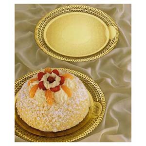 Novacart Gold Lace Round Cake Board, Inside 8-5/8" - Pack of 5 image 2