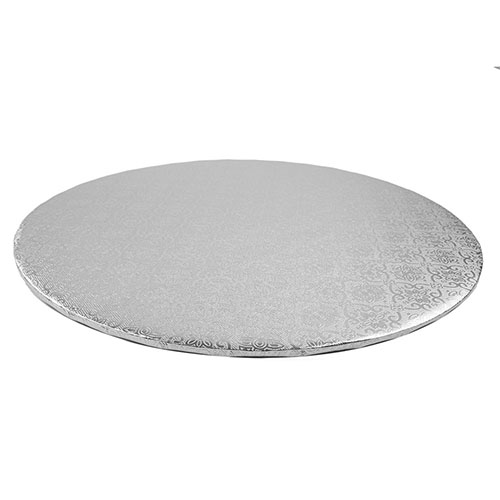 O'Creme Round Silver Cake Board, 9" x 1/4" High, Pack of 10 image 1