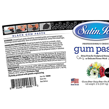 Satin Ice Black Gum Paste 2 Lbs image 1
