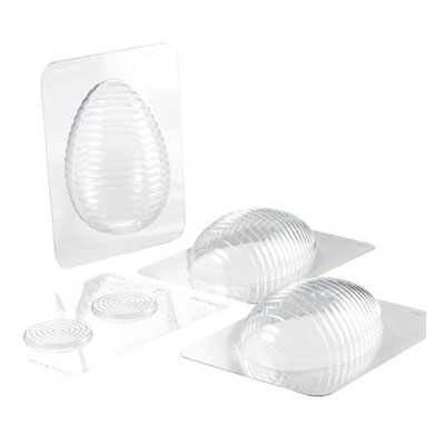 Martellato 20U3D04 Thermoformed Plastic Chocolate Egg Mold, 5 pc image 1