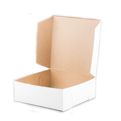 One Piece White Cake Box, 2.5" High image 1