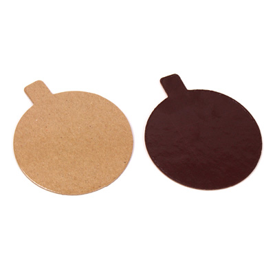 Round Double Sided Mono Board with Tab, Chocolate / Praline, 3" (8cm) - Case of 200 image 1