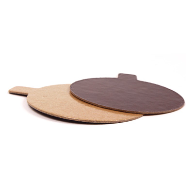Round Double Sided Mono Board with Tab, Chocolate / Praline, 3" (8cm) - Case of 200 image 2