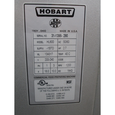 Hobart 60 Quart HL600 Legacy Mixer with Bowl Guard, Great Condition image 3