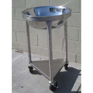 80 Qt Heavy-Duty Stainless Steel Mixing Bowl with Mobile Dolly Stand image 4