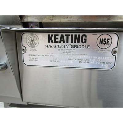 Keating 48LD36 Chromium Surface Griddle with Chef Base, Used Very Good Condition image 5