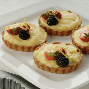 Focus Foodservice 4 Cup Fluted Mini Tartlet Pan Loose Removable Bottom, 3.5" x .9" image 1