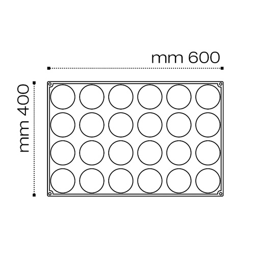 Pavoflex Insert Round Mold, 74mm Diameter x 15mm H, 24 Cavities image 1