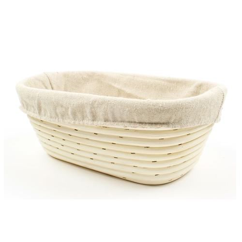 Vollum Brotform Oval Proofing Basket with Linen, 10" x 7", 1 lb image 3